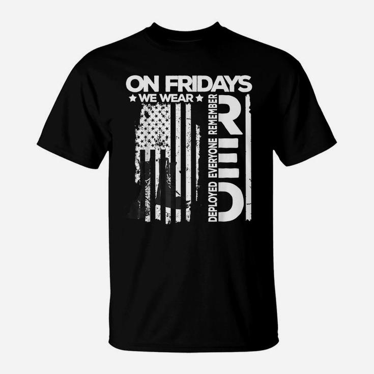 On Friday We Wear Red Veteran Red Friday Us Flag T-Shirt