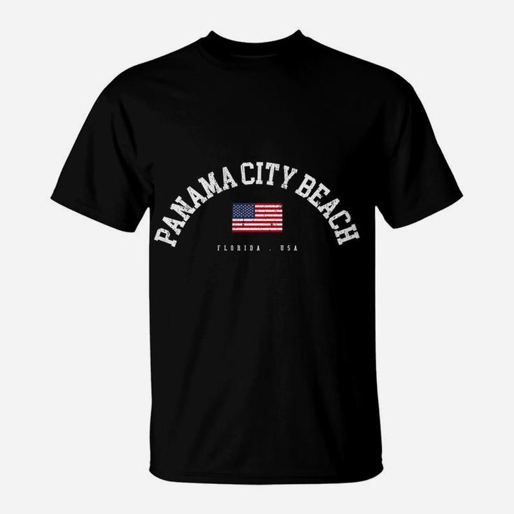 Panama City Beach Fl Retro American Flag Usa City Name Sweatshirt T-Shirt
