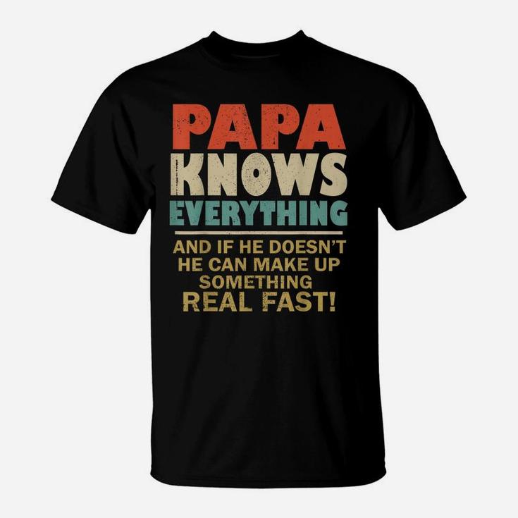 Papa Know Everything Vintage Grandpa Daddy T-Shirt