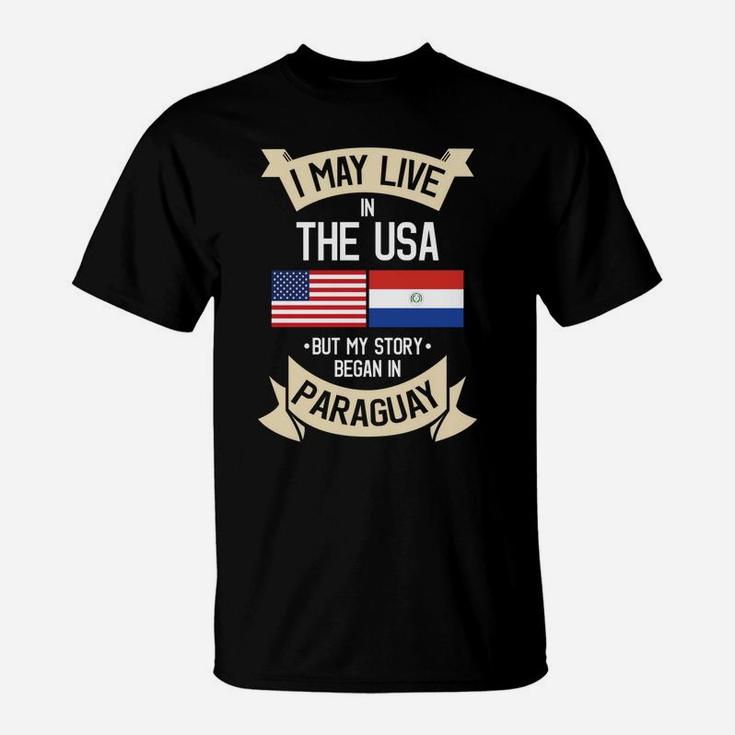 Paraguay American Flag USA Paraguayan Roots Gifts T-Shirt