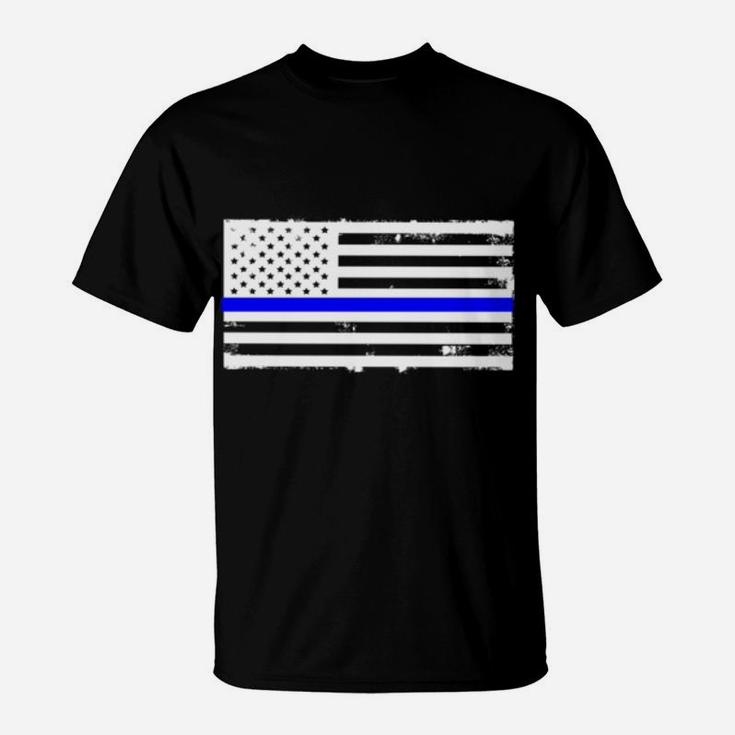 Proud Mom Of A Police Officer Mother Gift Sweatshirt Us Flag T-Shirt