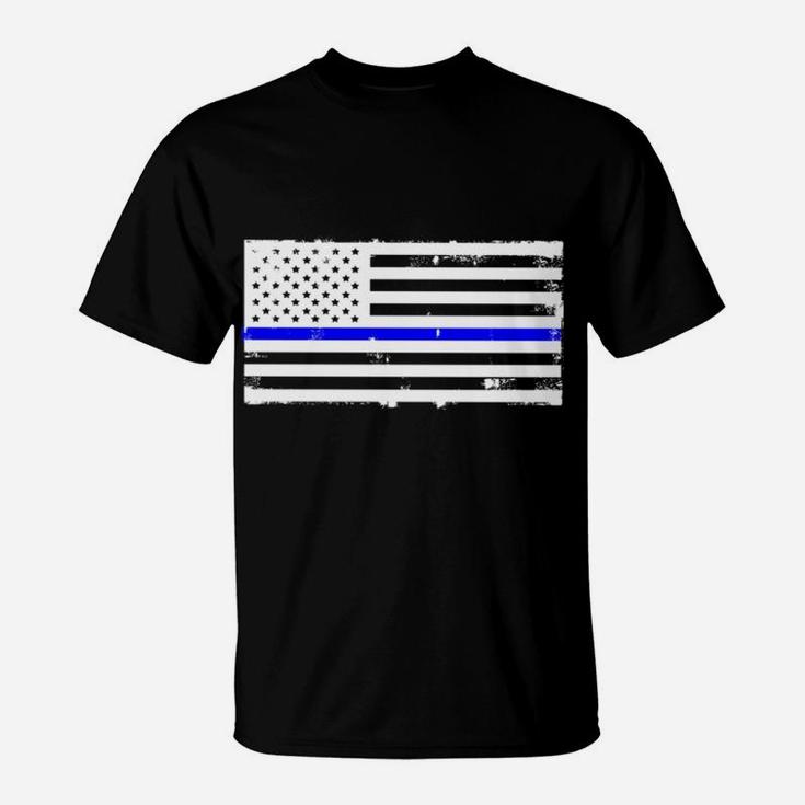 Proud Police Officer Mom Policeman Policewoman Mother Flag Sweatshirt T-Shirt