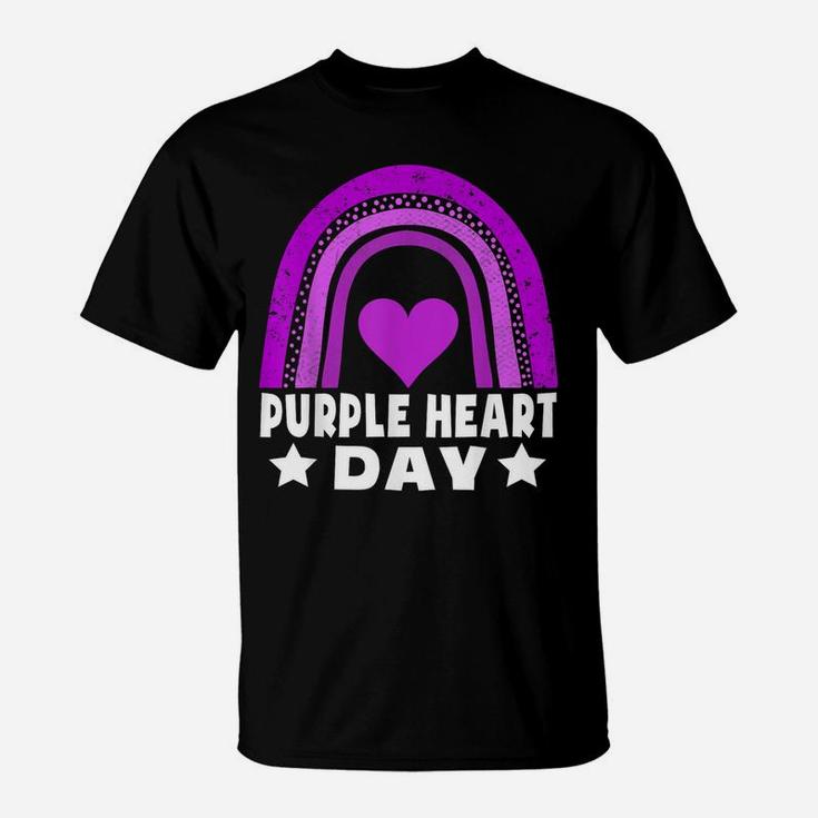 Purple Heart Day Military Us Combat Veteran Women Men Kids T-Shirt