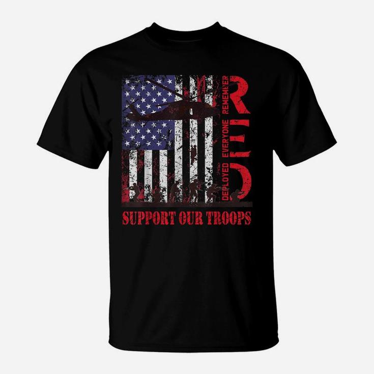Red Friday Support Our Troops Us Flag Military Army Veteran T-Shirt