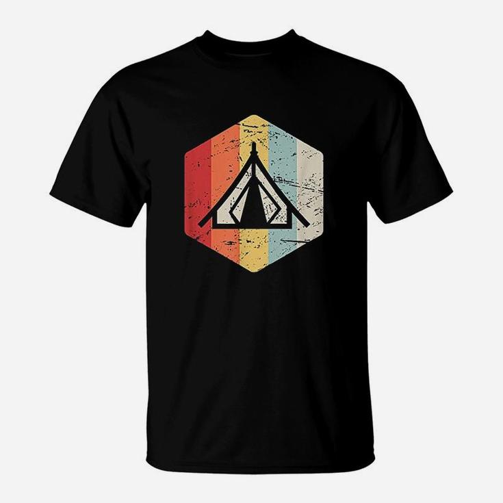 Retro Vintage Tent Outdoor Camping Gift For Nature Lovers T-Shirt