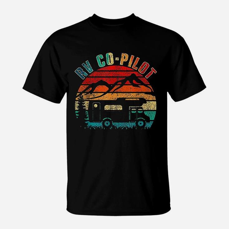 Rv Co Pilot Camping Funny Vintage Motorhome Travel Vacation T-Shirt
