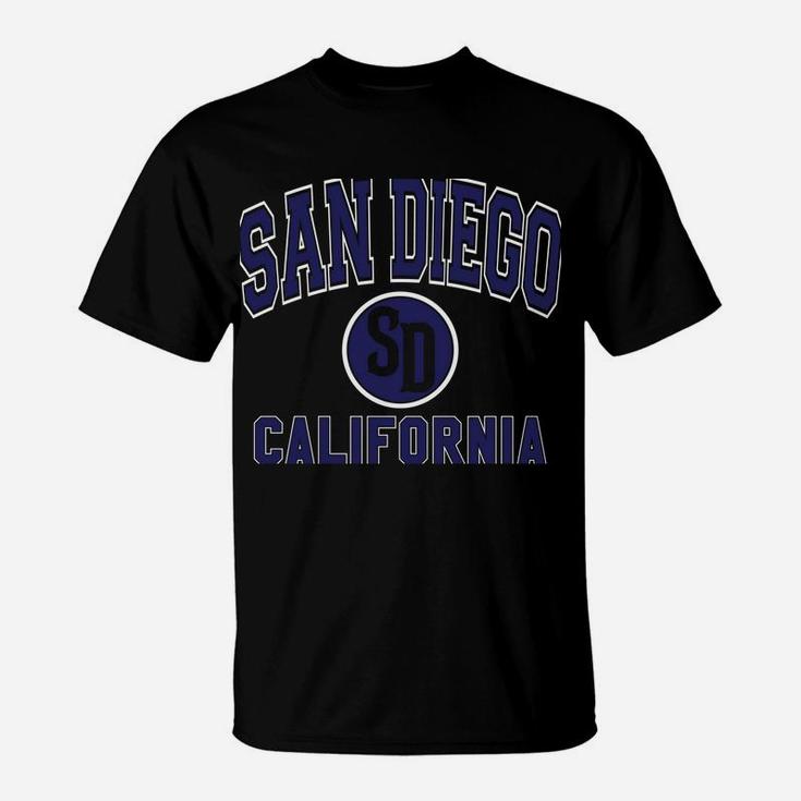 San Diego SD Varsity Style Navy Blue Print T-Shirt
