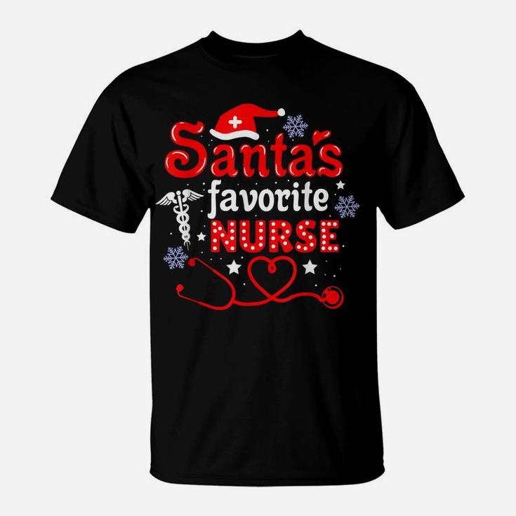 Santa's Favorite Nurse Christmas T-Shirt