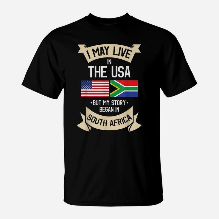South Africa American Flag Usa South African Roots Gifts T-Shirt