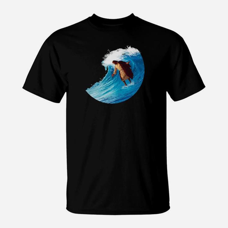Surfing Jesus Soft Fit Mens Womens Kids 5 Colors T-Shirt