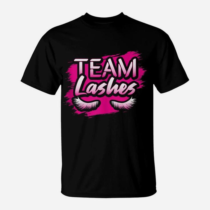 Team Lashes Gender Reveal Baby Shower Party Staches Idea T-Shirt