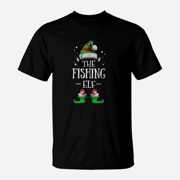 The Fishing Elf Matching Family Group Christmas Pajama T-Shirt