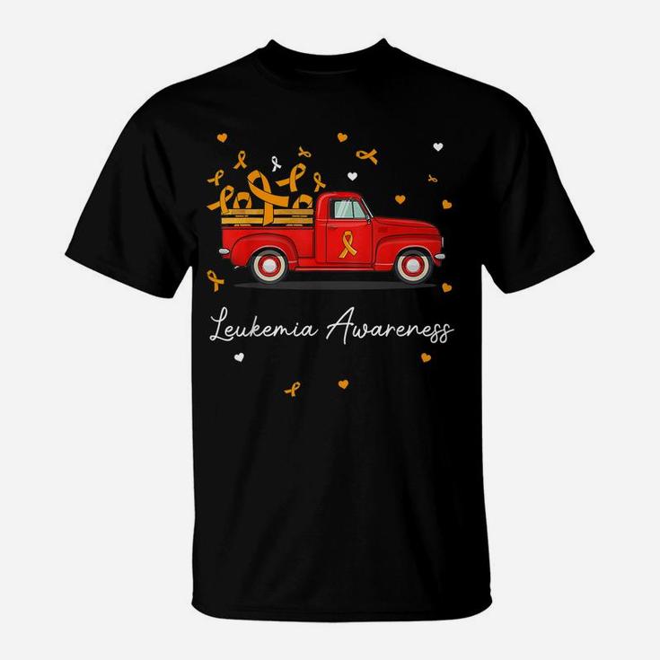 Truck Carrying Orange Ribbon Leukemia Awareness T-Shirt