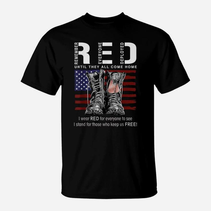 Until They Come Home My Soldier Red Friday Military Us Flag T-Shirt