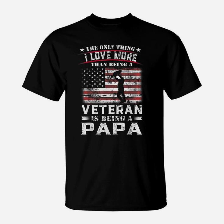 Veteran 365 Papa Veteran Fathers Day Gift Men T-Shirt
