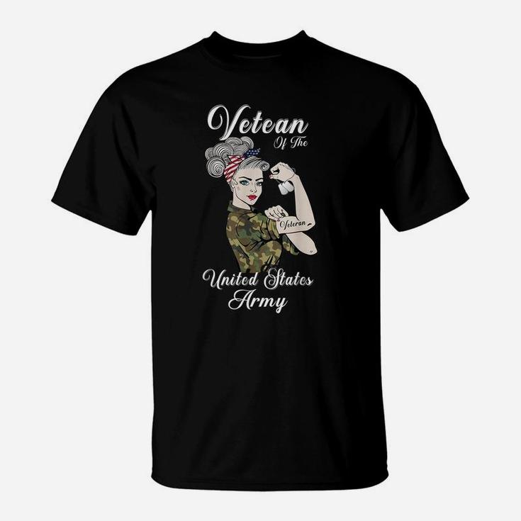 Veteran Army Women,American Flag Proud Us Army Veteran Women T-Shirt