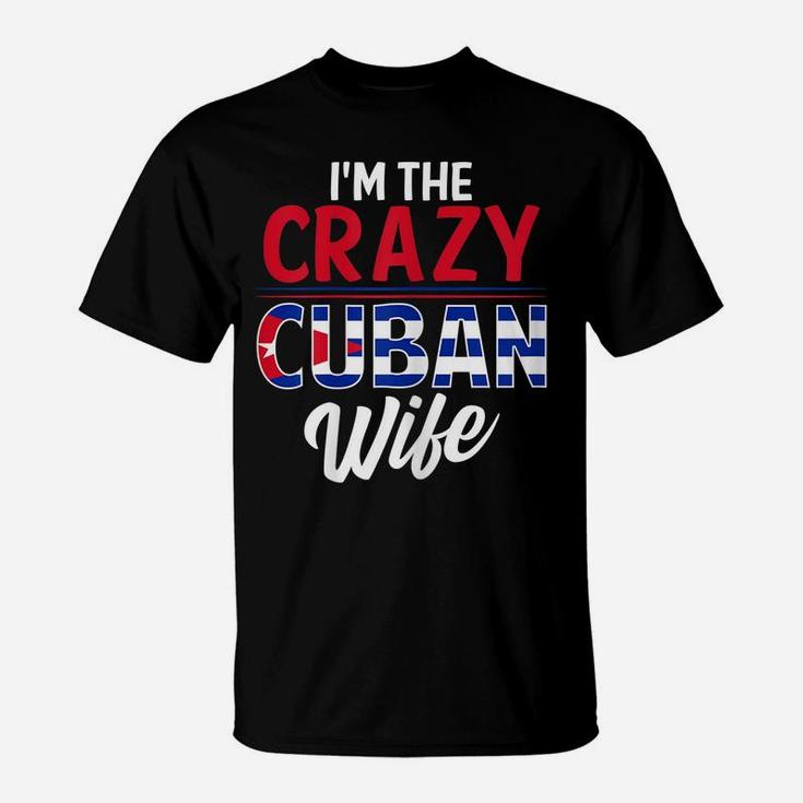 Womens Cuban Wife Gift Funny Cuba Husband Graphic Print T-Shirt