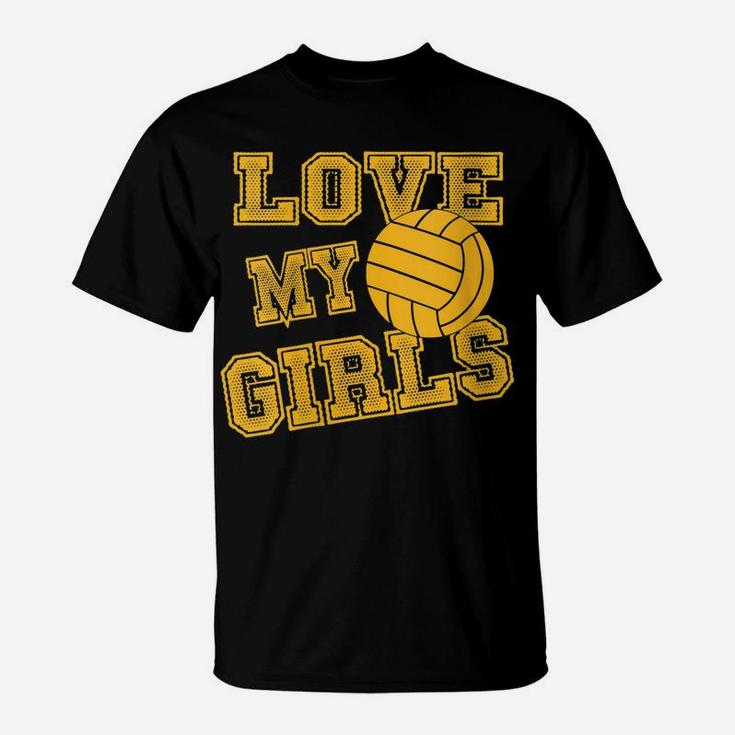 Womens Love My Girls Volleyball Shirt For Moms-Cute Volleyball Mom T-Shirt