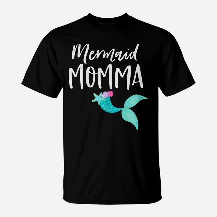 Womens Mom Birthday Party Outfit Dad Mama Girl Mermaid Momma Shirt T-Shirt