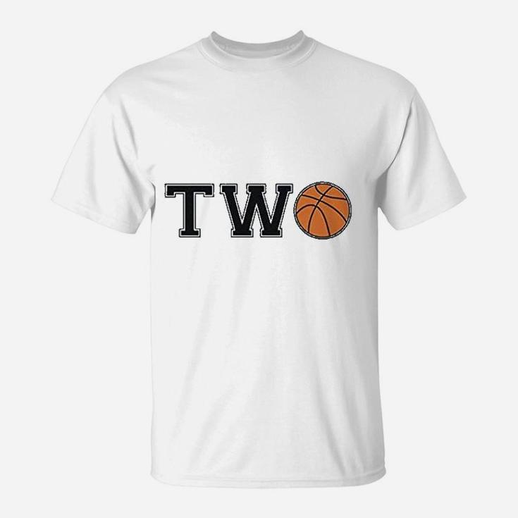 2nd Birthday Gift For Two Years Old Basketball Toddler Jersey T-Shirt