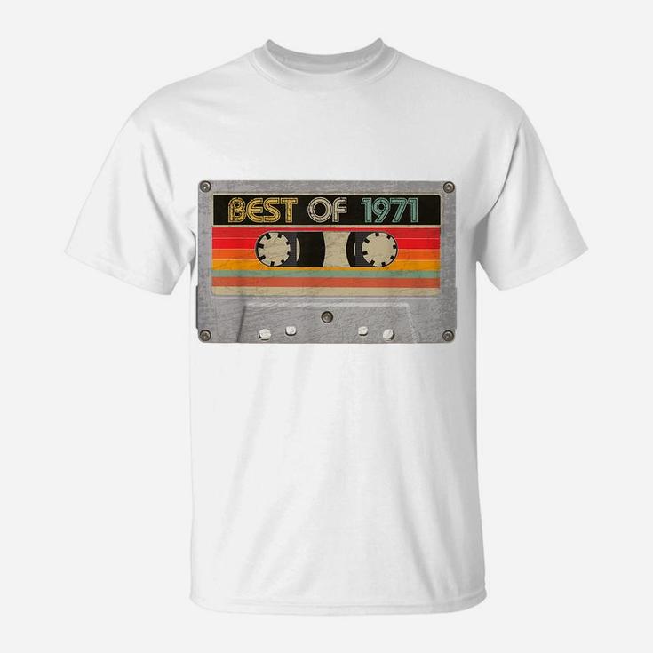 Best Of 1971 49Th Birthday Gifts Cassette Tape Vintage T-Shirt