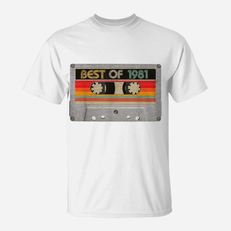 Best Of 1981 39Th Birthday Gifts Cassette Tape Vintage T-Shirt