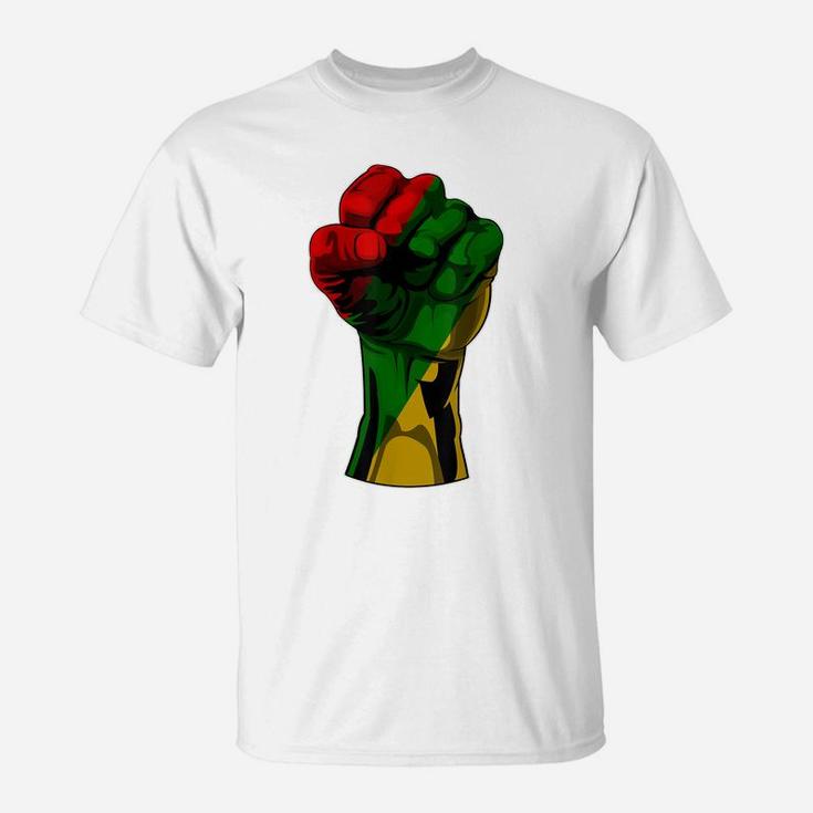 Black History Month T Shirt Fist Gift Women Men Kids T-Shirt