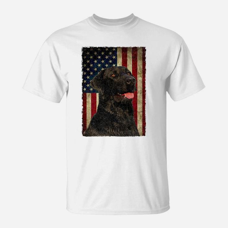 Black Lab Tshirt Gift USA Flag Lab Owner Hunting Dog Shirt T-Shirt