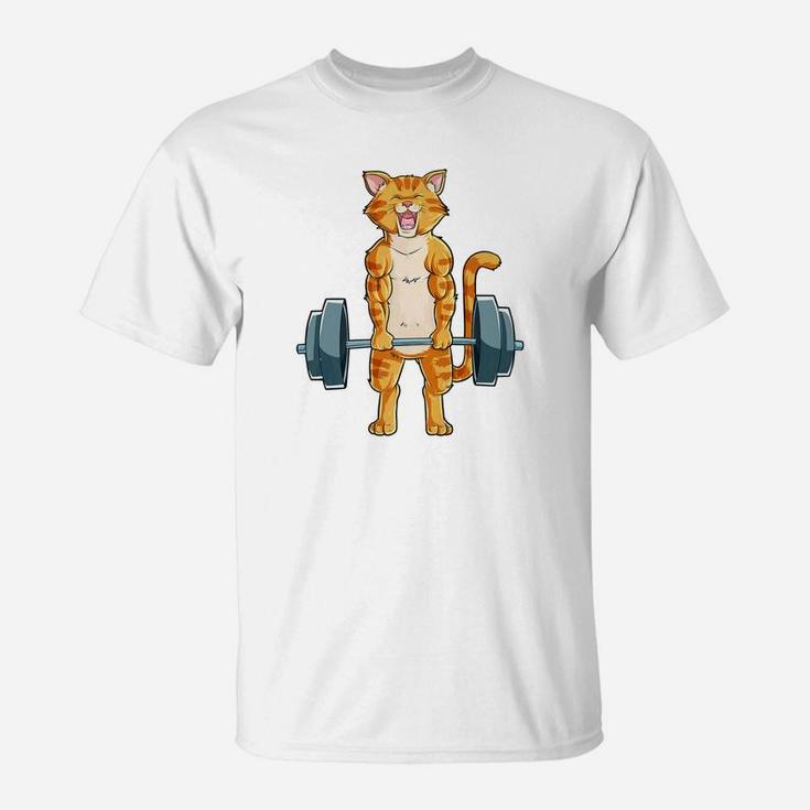 Cat Deadlift Powerlifting Gym Lifting Weights Tee T-Shirt