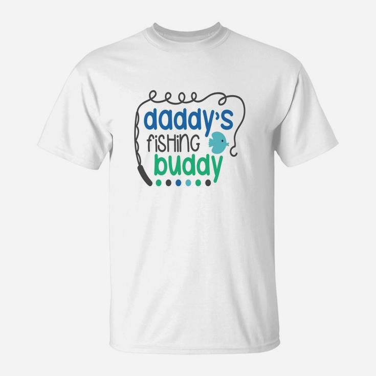 Daddys Fishing Buddy Kids Shirt Fish Son Daughter Dad T-Shirt