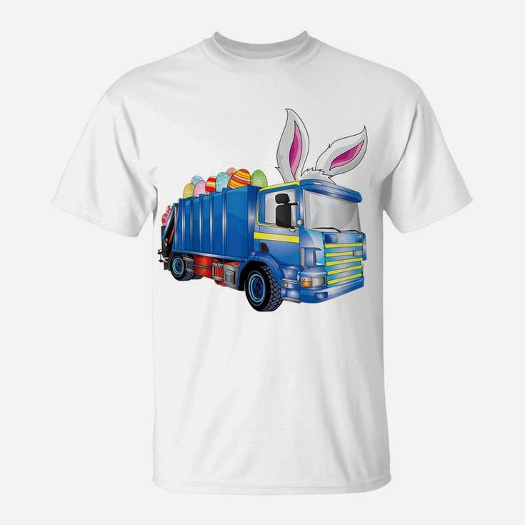 Easter Egg Garbage Truck Shirts Men Boys Easter Bunny Basket T-Shirt