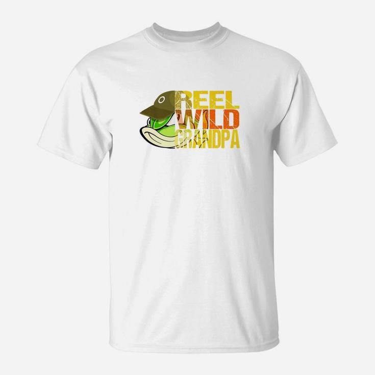 Fishing Reel Wild Grandpa Fathers Day Gift Husband Or Dad Premium T-Shirt