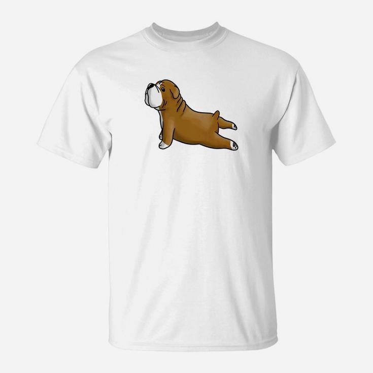 Funny English Bulldog Yoga Cute Dog Gift Tee T-Shirt
