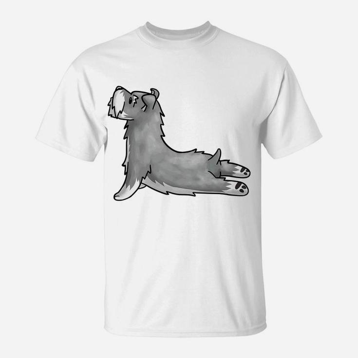 Funny Schnauzer Yoga Cute Dog Gift Tee T-Shirt