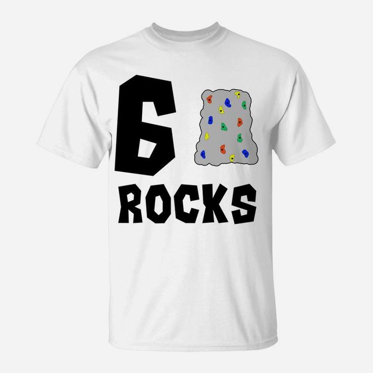 Kids 6 Year Old Rock Climbing Birthday Party 6th Birthday T-Shirt