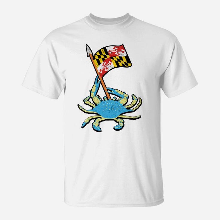 Maryland State Flag Blue Crab Crabbing Shirt Men Women Kids Sweatshirt T-Shirt