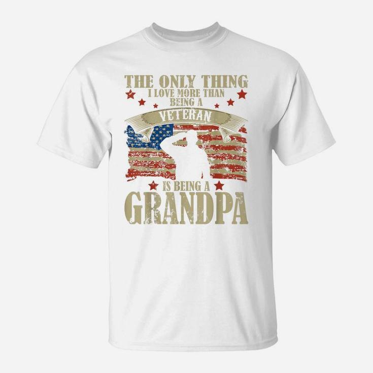 Mens Mens The Only Thing I Love More Than Being A Veteran Grandpa T-Shirt