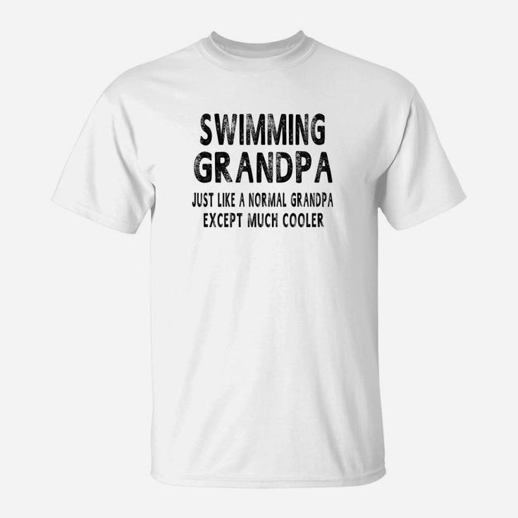 Mens Swimming Grandpa Fathers Day Gifts Grandpa Mens T-Shirt