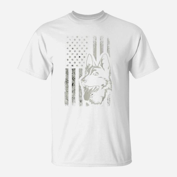 Patriotic German Shepherd American Flag Dog Lover Gift T-Shirt