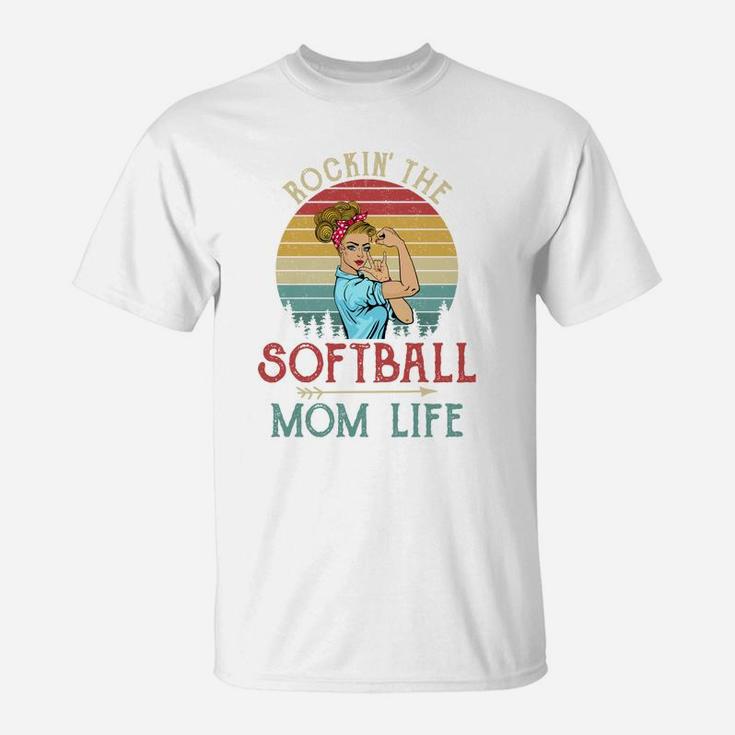 Rockin The Softball Mom Life Vintage T-Shirt