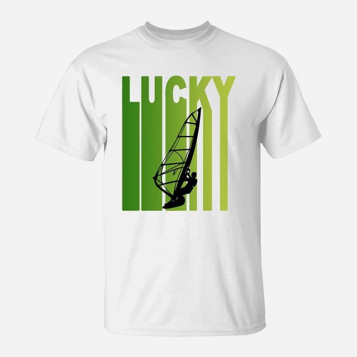 St Patricks Day Lucky Wind Surfing Funny Sport Lovers Gift T-Shirt
