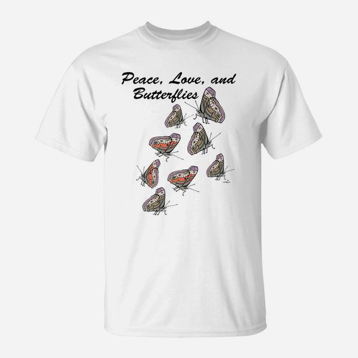 Virginia Wright Peace, Love, And Butterflies T-Shirt