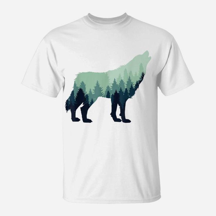 Wolf Nature Forest Outdoor Hiking Camping Hunting Gift T-Shirt