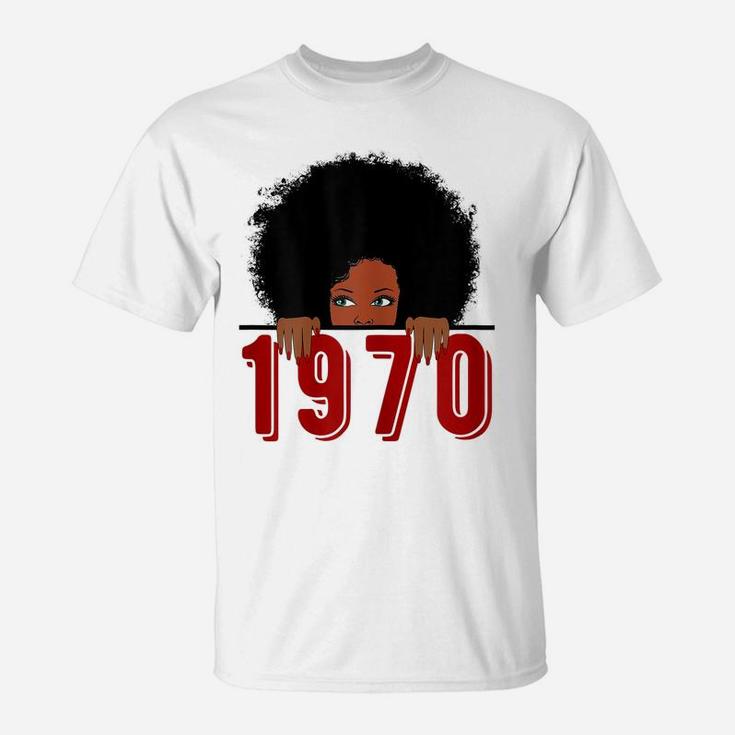 Womens Black Queen Born In 1970 49Th Awesome Birthday  Gifts T-Shirt