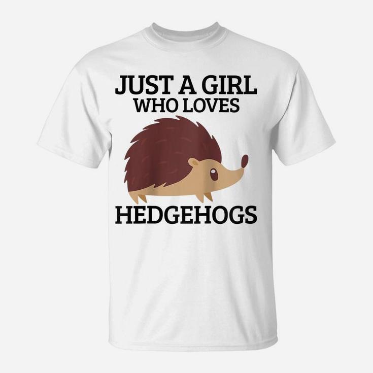 Womens Just A Girl Who Loves Hedgehogs Hedgehog Mom Funny Cute Gift Raglan Baseball Tee T-Shirt