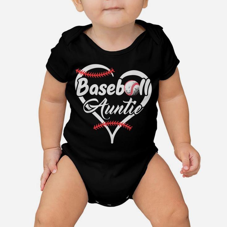 Baseball Aunt Heart Proud Baseball Auntie Baby Onesie