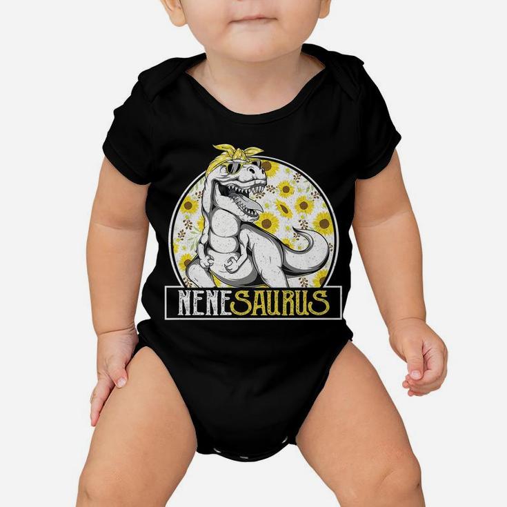 Funny Nene Saurus Sunflower T Shirt, Dinosaur Grandma T Rex Baby Onesie
