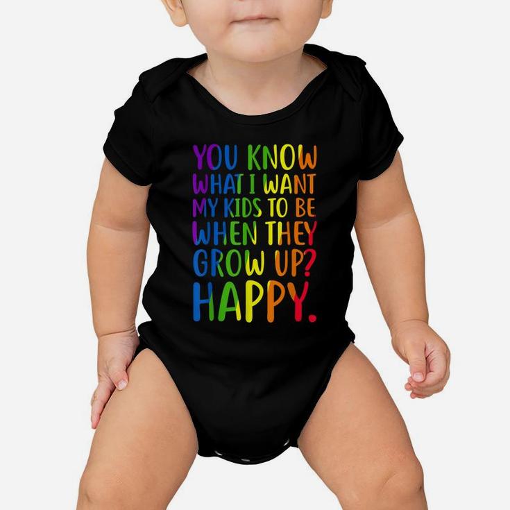 Lgbt Awareness Parents Mom Dad Gay Pride Rainbow Baby Onesie