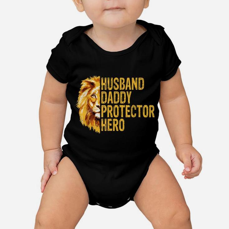 Lion Dad Funny Husband Daddy Protector Hero Fathers Day Baby Onesie