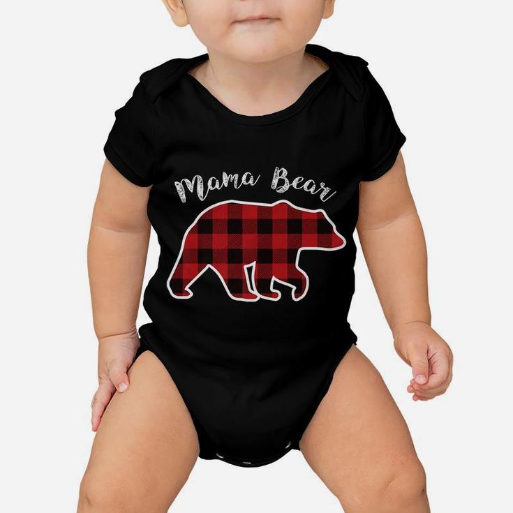 Mama Bear | Women Red Plaid Christmas Pajama Family Mom Gift Baby Onesie